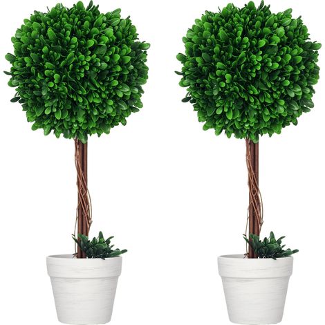 Árboles de boj artificiales, decoración de interiores, fácil mantenimiento, verde militar (1/2)