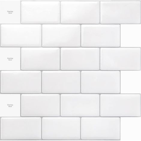 10 Adhésif mural, format extra large 30,48x30,48 cm, étanche, pour cuisine et toilettes, décoration DIY (1/5)