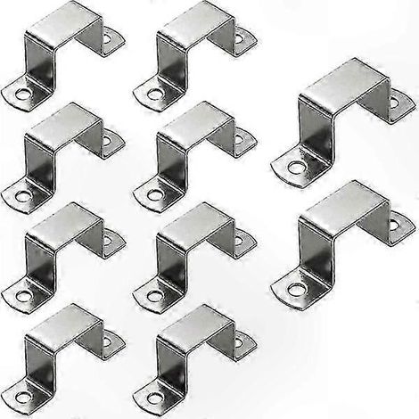 Lot de 10 colliers de serrage carrés de 50 mm, supports de selle en forme de U pour tubes oblongs, acier inoxydable (1/4)