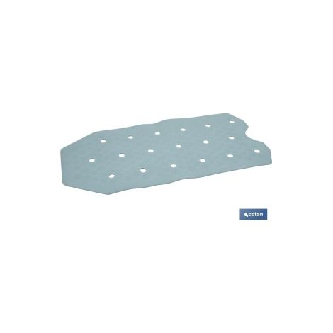 Alfombra antideslizante con ventosas 36 x 72 cm, goma termoplástica azul claro (1/4)