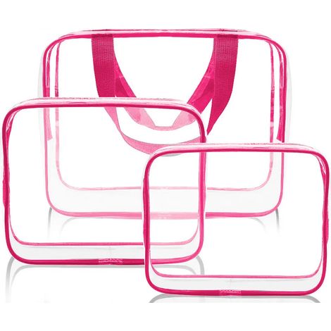 3 Piezas Bolsas de Aseo Transparentes Unisex Impermeables Bolsas de Viaje para Hombres Mujeres Niños Organizador de Ducha (1/5)