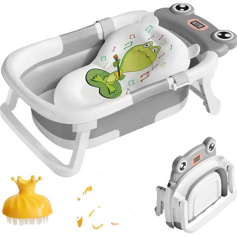 Baignoire pour bébé, Capteur de température en temps réel, Design pliable (1/2)