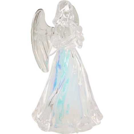 Ángel de Navidad luminoso con LED, 13 cm de altura, que funciona con pilas - Feeric lights & christmas