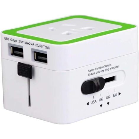 Conversion Internationale, Prise de convertisseur de Courant USB pour Plusieurs Pays, Voyages universels, Charge Rapide par USB (1/5)