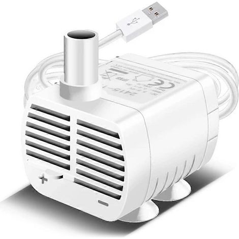 Pompe à eau USB silencieuse, pompe à eau sans balais, compatible avec les fontaines à eau pour animaux, les rocailles, les aquariums, les pompes submersibles. (1/5)