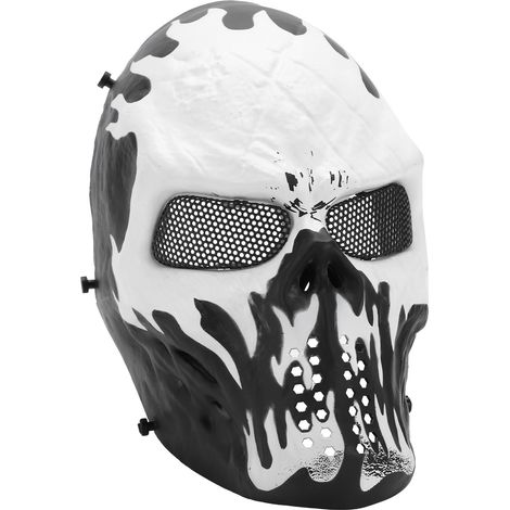 Masque de protection intégral M06 BB avec visage de crâne effrayant pour Halloween et sécurité oculaire