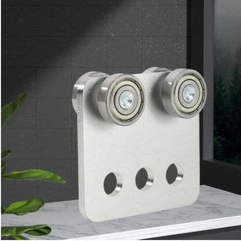 Ensemble de poulies carrées à cadre en acier chromé, ensemble de poulies pour portes coulissantes à roulement en acier inoxydable à haute capacité de charge (1/5)