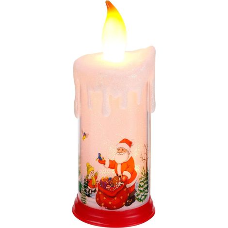 Kerzenimitationen, Kerzen mit Weihnachtsmann-Motiv, elektrische Kerzen (1/5)