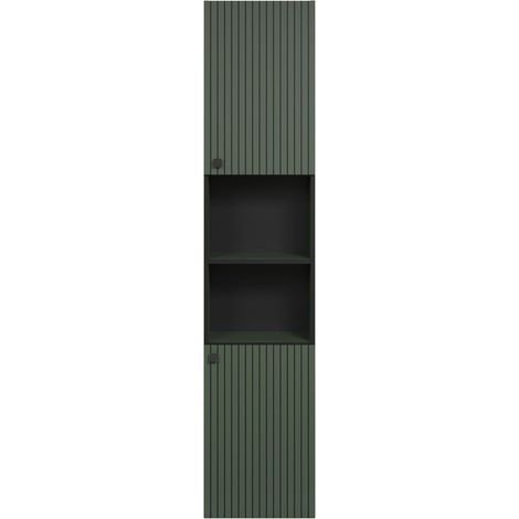 TRENDTEAM PURE BLISS Colonna portaoggetti per bagno verde con scanalature nere 40 x 186 x 31 cm (1/5)