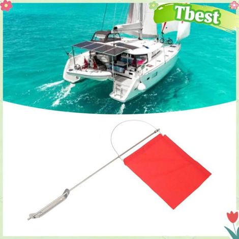 HURRISE Drapeau indicateur d'éolien 185x135mm Wind Indicator Flag Monotypes Marine Mast Flag moto 140x120mm / 5,51x4,72 pouces (1/5)