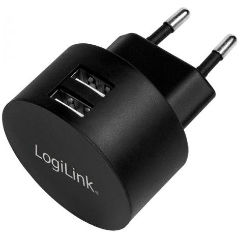 LogiLink PA0218 Caricatore USB Ambiente interno, Presa di corrente Corrente di uscita max. 2100 mA 2 x USB-A (1/4)