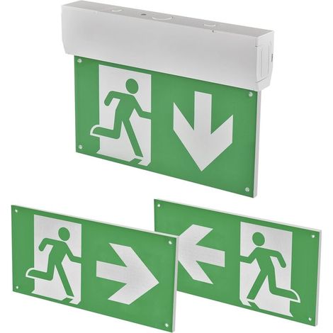 LED-Notleuchte – Notbeleuchtung – Batterie enthalten – Notlampe mit Testknopf – 3-Stunden-Notbetrieb – Wand- und Deckenmontage möglich – Kaltweißes Licht (1/3)
