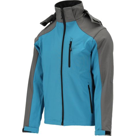 Veste softshell à capuche STRATUS, taille M, bleu-gris (1/4)