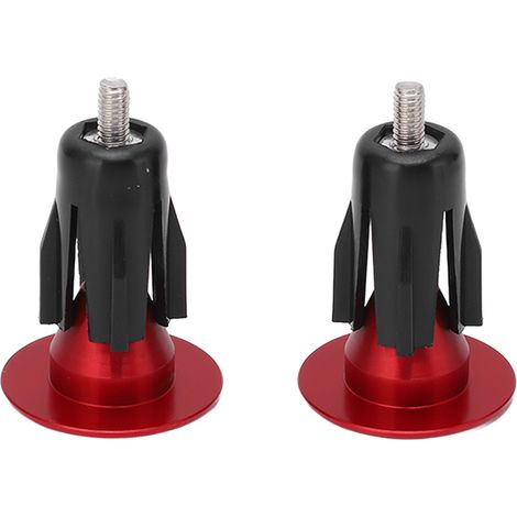 2 pièces Bouchons de Poignée Vélo en Aluminium Résistants Compatibles Tout Terrain - Rouge (1/5)