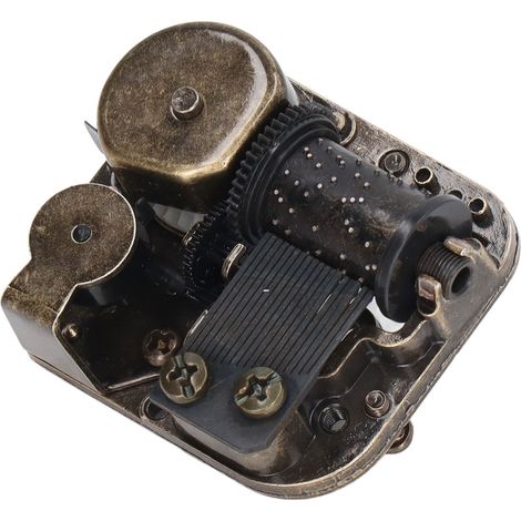 Mécanisme de boîte à musique Sky City, mécanisme de boîte à musique rétro à ressort couleur cuivre métallique, accessoires de boîte à musique à monter soi-même. (1/5)