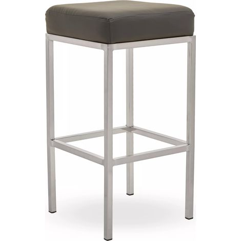 Premier Housewares Baina Dark Grey And Chrome Finish Bar Stool (1/5)