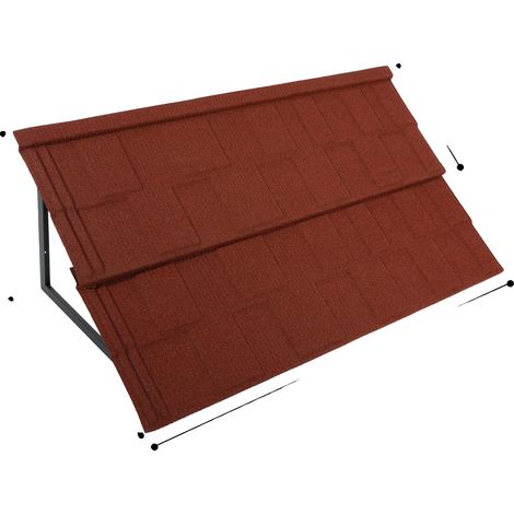 Toldo, estructura resistente, resistente a la intemperie, rojo. (1/2)