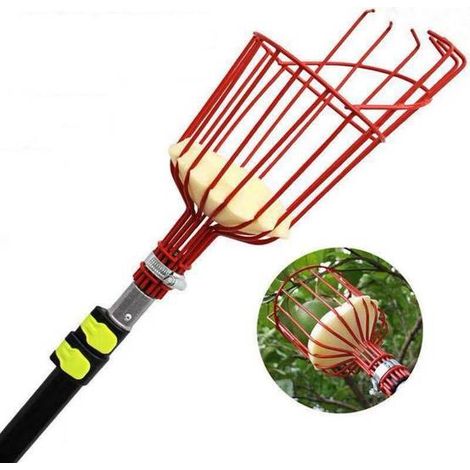 Panier Cueilleur Fruits Rouge - Récolte Jardin, Léger, Durable, Pour Pommes, Agrumes, Fruits (1/5)