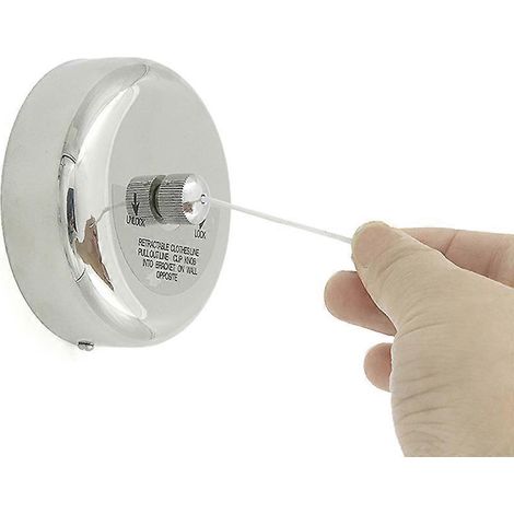 Étendoir à linge mural pliable et extensible en acier inoxydable 304, avec corde à linge. (1/4)