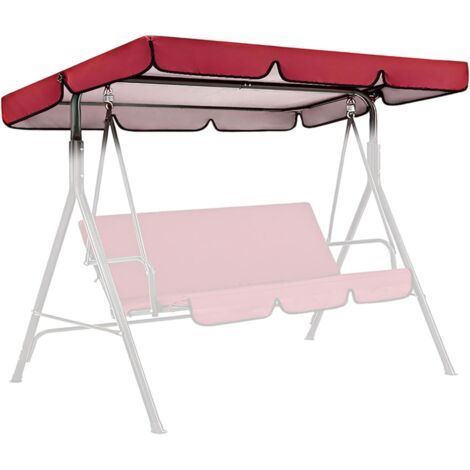 QORVA-Rouge, Housse de balancelle de jardin, 249 x 185 x 18 cm, Imperméable et durable, Auvent de remplacement universel pour balancelle de jardin, Tissu Oxford, 3 places, Protection UV (1/5)
