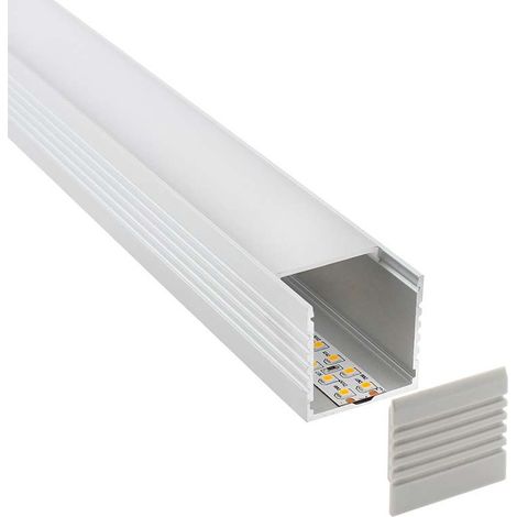KIT - Perfil aluminio VART para tiras LED, 1 metro