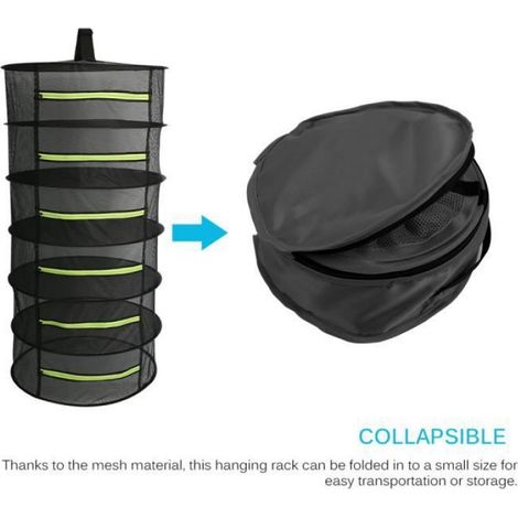 Séchoir à Herbes - - Filet de séchage à maille noire - 6 couches - Anti-oxydation et anti-déformation (1/4)