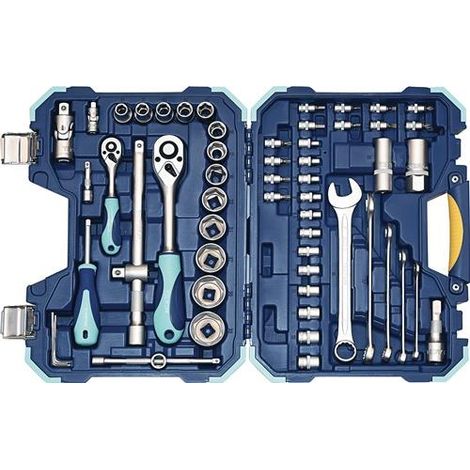 TECWERK Steckschlüsselsatz 60-tlg.1/4+1/2 Zoll SW 4-32mm Z.20/36 6KT TECWERK