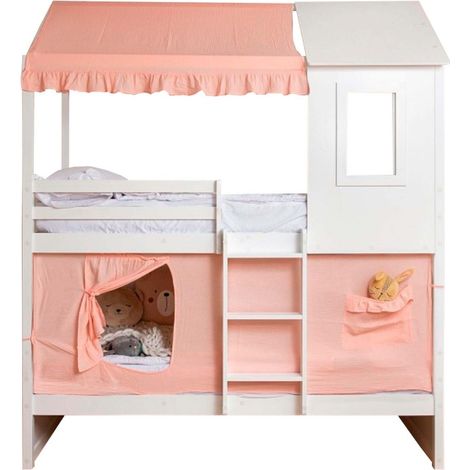 Tetto per il letto a castello Casita cotone rosa 70x198/154x133cm
