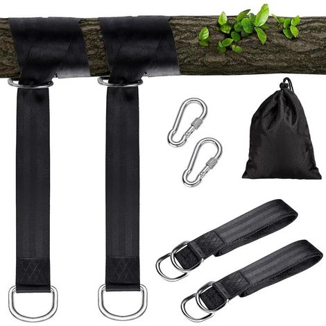 Schaukelaufhängungssystem mit 2 Gurten, D-Ringen, robustem Karabiner und Polyestergewebe mit Aufbewahrungstasche (1/5)