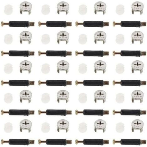 Kit de 40 pièces de quincaillerie pour meubles : vis à came de fixation pour armoires et penderies connecteurs et raccords de (1/5)