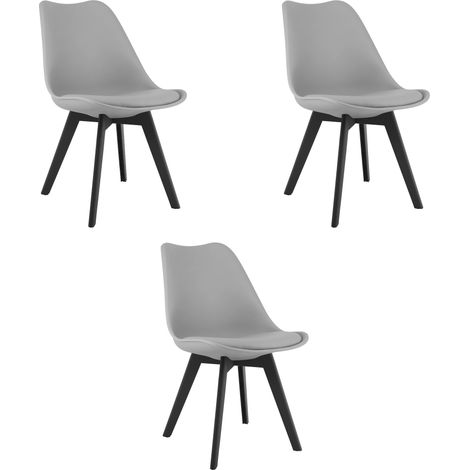 Mark Stuhl - graue/schwarze Beine x 3 (1/5)