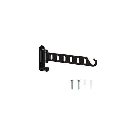 Crezuo Pieces Faltbarer Wand-Wäscheständer, 180° drehbar, Wandmontage, für Badezimmer oder Waschküche (Schwarz) (1/4)