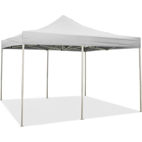 Gazebo Richiudibile Pieghevole 3x6m in Acciaio e PVC Impermeabile Bianco (1/5)