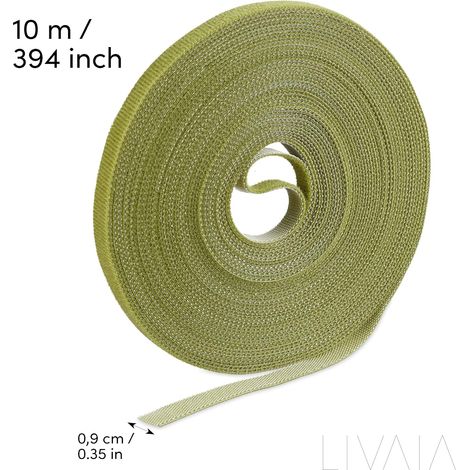 Amarre para plantas autoadhesivo verde: 10 m de cinta autoadhesiva, extra resistente a la intemperie y reutilizable - Scratch for Climbing Aid para plantas trepadoras (1/5)