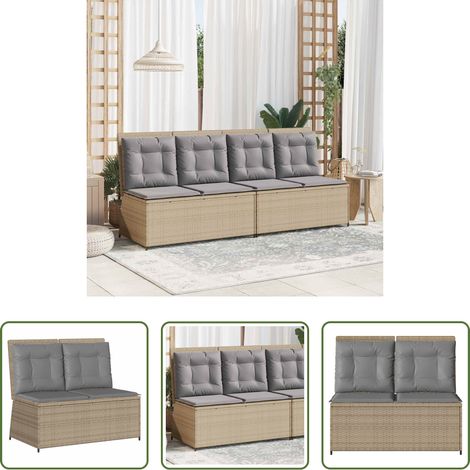 Poly-Rattan - Gartenbank Beige Poly-Rattan (1/5)