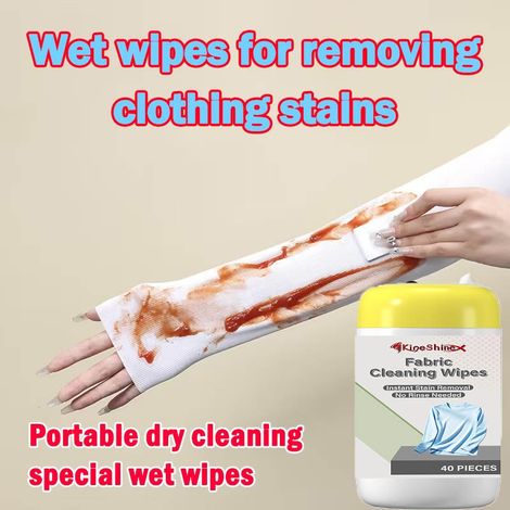 Laundry cleaning wipes, no washing required, powerfully removes oil and stains without leaving residue. Specially designed for waterless cleaning of oily clothes. (1/5)