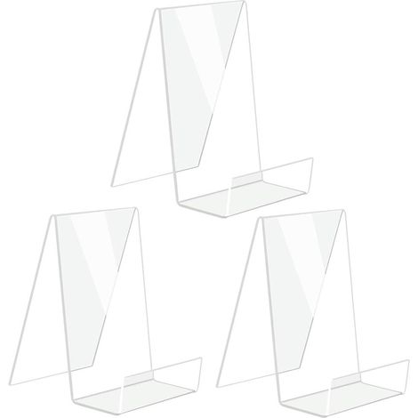 Étagère 3 pièces, serre-livres, étagère en plastique transparent pour afficher des livres, des cahiers, des livres d'images (1/5)