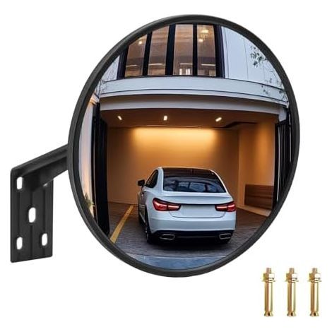 20 cm konvexer Verkehrsspiegel, Weitwinkel, verstellbar, Sicherheitsspiegel für Einfahrt, Garage, Park, geeignet für den Innen- und Außenbereich. (1/5)
