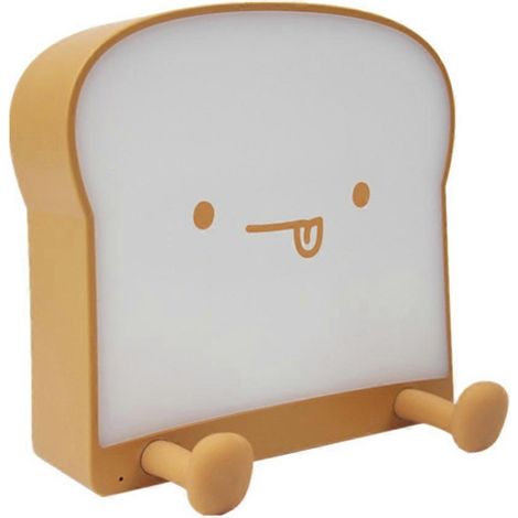 Veilleuse en forme de pain grillé, rechargeable par USB, minuterie à cliquet, simple et double face, lampe de chevet carrée lumineuse en forme de pain grillé - Style 1 (1/5)