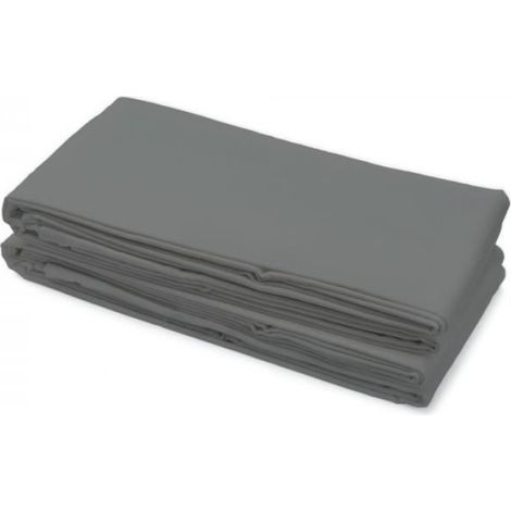 Drap plat 100% Coton 57 fils 180x290 cm Gris (1/2)