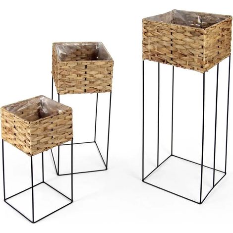 Set de 3 portapiante cuadradas de metal