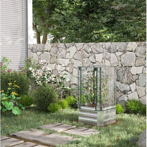 Carré potager 3-en-1 avec housse PVC 53x53x90 cm OKMYHOME (1/5)