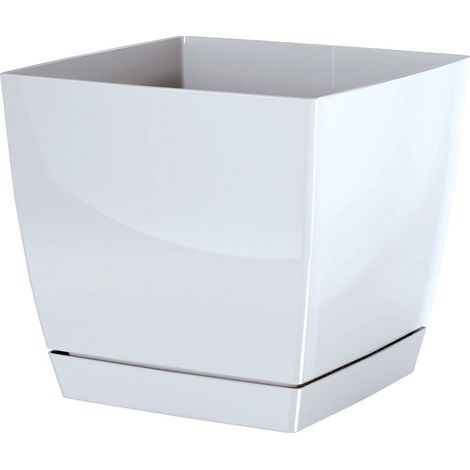 Maceta Begonya fresh round con plato incluido 15,5 x 15,5 x 14,2 cm en color blanco (1/5)