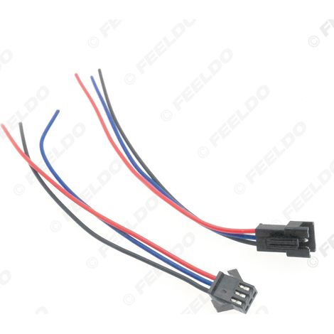 Un connecteur mâle et un connecteur femelle pour faisceau de câblage de modification de phare automobile (3 broches, 3 broches, lentille, changeur de faisceau).