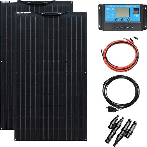 Kit de panneaux solaires, design flexible, technologie de charge intelligente, Kit solaire de 200W (1/2)