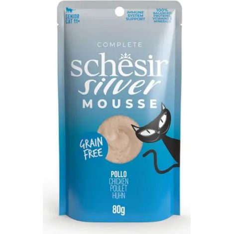 Schesir Cat Senior Silver Mousse di Pollo  - Schesir Cat Senior Silver Mousse di Pollo - Bustina Da 80 Gr (1/4)