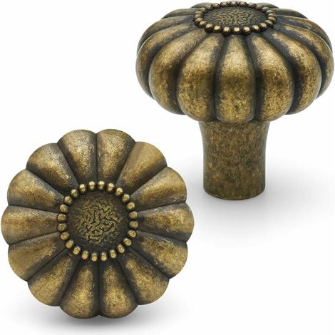 6 Stück Vintage Möbelknöpfe Bronze Schubladengriff Schrankknöpfe für Dekoration Blumenform Türgriffe mit Schrauben