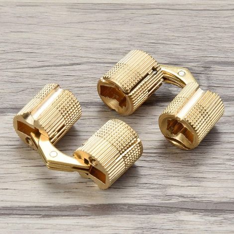 4pcs 10mm Brass Furniture Hinges.Hidden Cabinet Copper Invisible Door Hinge Concealed Barrel Hinge For Gift Box Hardware H162 (1/5)