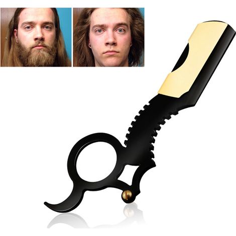 Rasoir de sécurité double lame homme, acier inoxydable, style rétro manuel, barbe précise. (1/5)