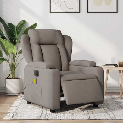 vidaXL Massagesessel Elektrisch Taupe Stoff (1/5)
